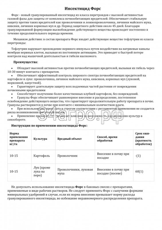 Инсектицид Форс 1 кг