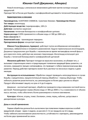 Инсектицид Джувинал Голд (Аналог Адмирала) 50 мл